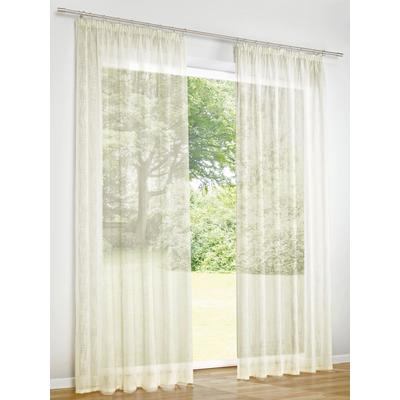 Gardine HEINE HOME Gr. 1, weiß (sanftes weiß), B:140cm H:145cm, Polyester, Gardinen, Gardine
