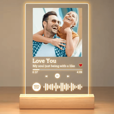 Inspire Curations Custom Spotify Acrylic Lamp Plaque Personalized Music Photo Frame For Romantic Gifts version B 7 Colors Light Base