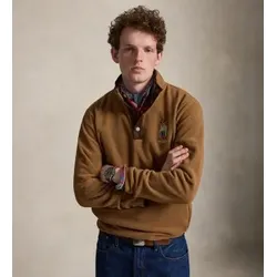 Polo Ralph Lauren für Herren. 710B27074001 Braunes Heritage-Bär-Sweatshirt mit hohem Kragen (L), Lässig, Polyester
