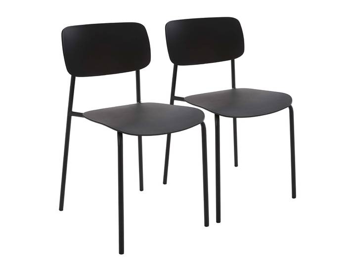 Oviala - Chaises en plastique et métal - Lot de 2