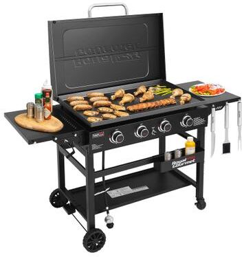 Royal Gourmet 35-Inch 4-Burner Gas Griddle with Hard Cover, Outdoor Backyard BBQ