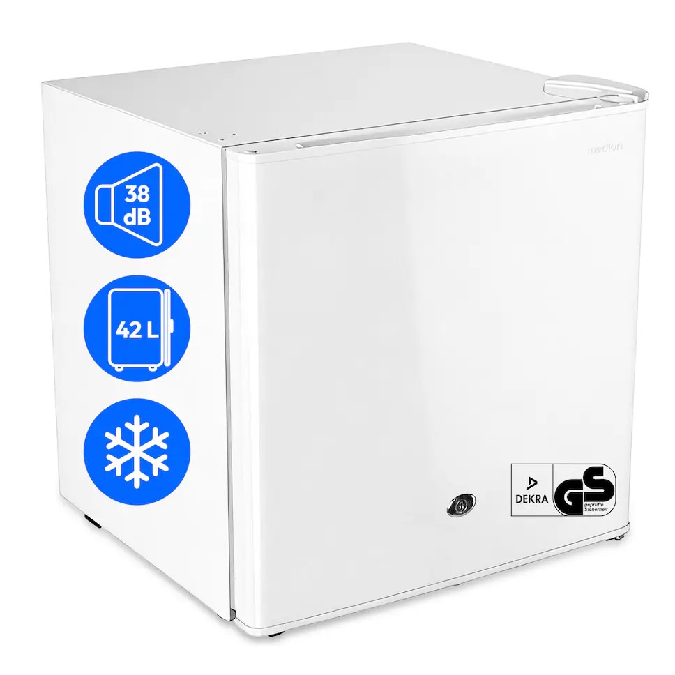 Medion MD370001 LIFE Mini-Kühlschrank mit Eisfach und Schloss weiß 50079951