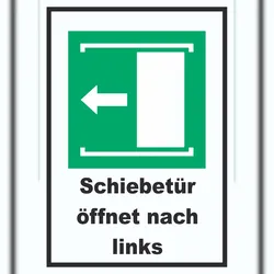 HB-Druck Schiebetür öffnet nach links A0 (841x1189mm) Schild