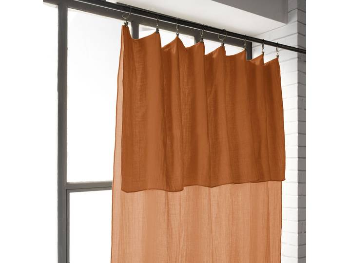 Rideau gaze de coton ajustable 140x300 cm orange