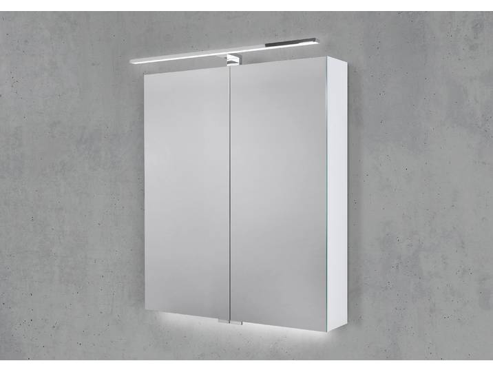Spiegelschrank 60 cm MULTILight LED Chrom Beleuchtung Doppelspiegeltüren