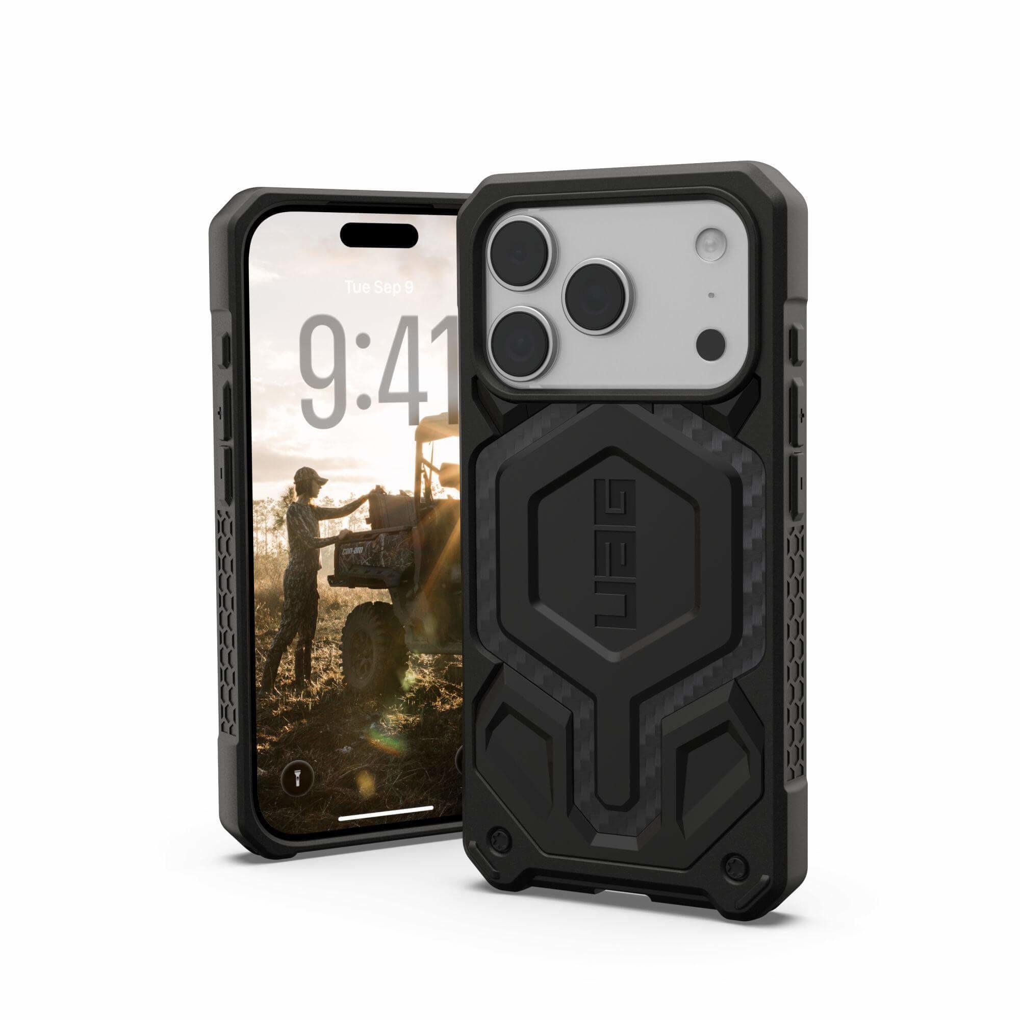 UAG Urban Armor Gear Monarch Pro MagSafe Case Apple iPhone 17 Pro carbon fiber