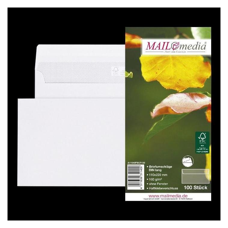 Mailmedia Couvert ohne Fenster (C5, C6, 100x) (A11040F100)