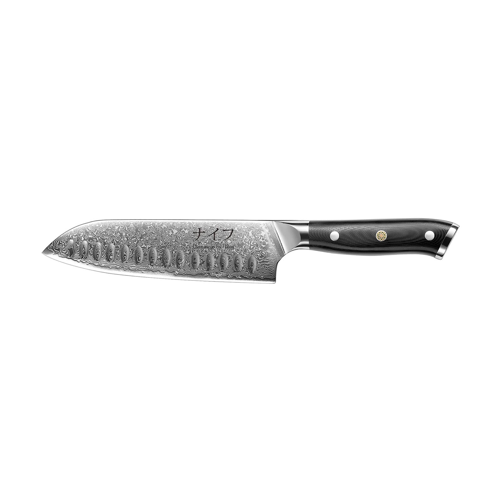 Hâws Damascus Santokumes 32 cm Zwart-roestvrij staal