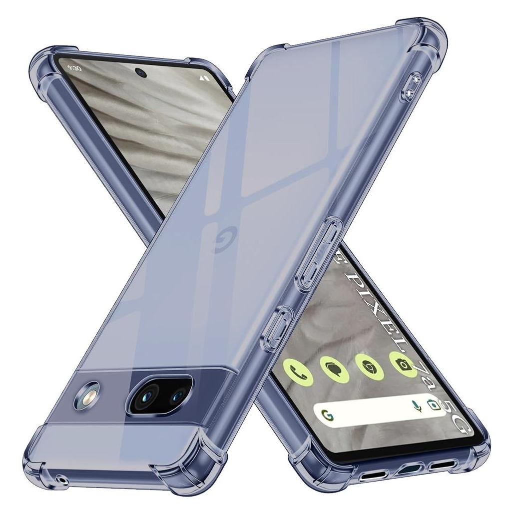 Techsuit - Shockproof Clear Silicone - Google Pixel 7a - Smoke Black (Google Pixel 7a) (59432399)