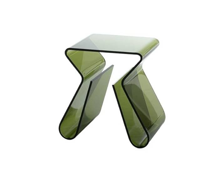 MKYOKO Acryl Beistelltisch, Sofatisch, Transparent, Kleiner Beistelltisch, Moderner Nachttisch, Für Schlafzimmer, Wohnzimmer, Büro (Grün)