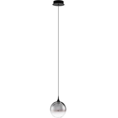 NOVA LUCE Pendelleuchte "ORENDA", silber (rauchglas, schwarz), 1, Ø 16cm H: 200cm, 1 Stk., Leuchten, Pendelleuchte