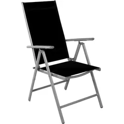 Mojawo, Gartenstühle, Garten Klappstuhl Aluminium - Textilen Silbergrau/Schwarz