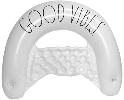 "Rae Dunn: Good Vibes Chair Lounger -55""x36"" Water & Pool Inflatable, CocoNut Float, Drifter & Relaxation Chair, Ages 8+ - Multi"