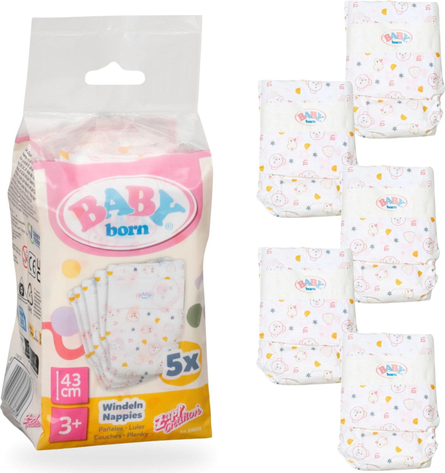 BABY born luiers, 5 stuks, 43 cm