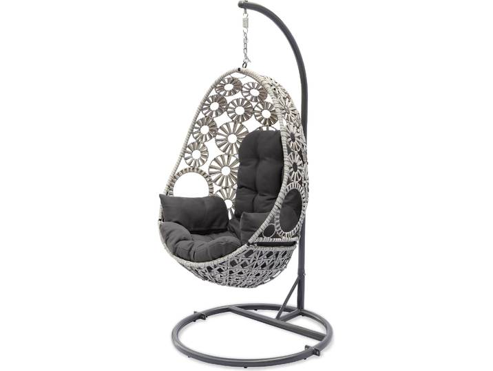 Balancelle de jardin en résine écrue avec coussin