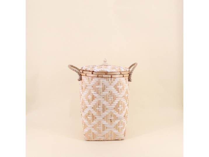 Panier En Bambou Avec Couvercle 48cm