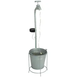Kynast Garden LED Solar Wasserhahn mit Eimer Metall Höhe 62cm