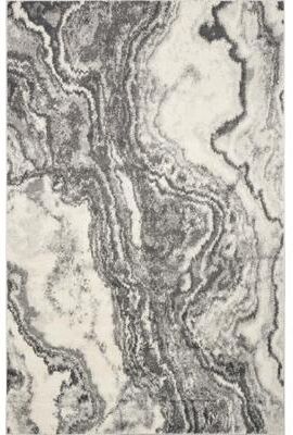 Strick & Bolton Rizzetta Ivory/ Grey Marbled Area Rug