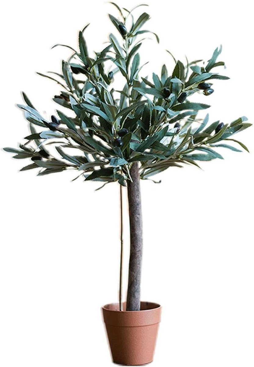 Kunstboom Olijf - Groene Bonsai Nepboom met Natuurlijke Stam - 40 x 60 cm