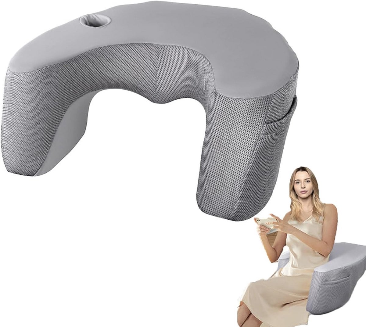 Ergonomisch Leeskussen en Laptopkussen voor op Schoot met Opbergvakken