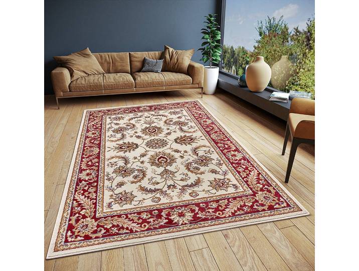 Orientteppich Reni Beige/Beige/Rot 57 x 90cm Vorderseite Polypropylen Rückseite: Jute / Polypropylen