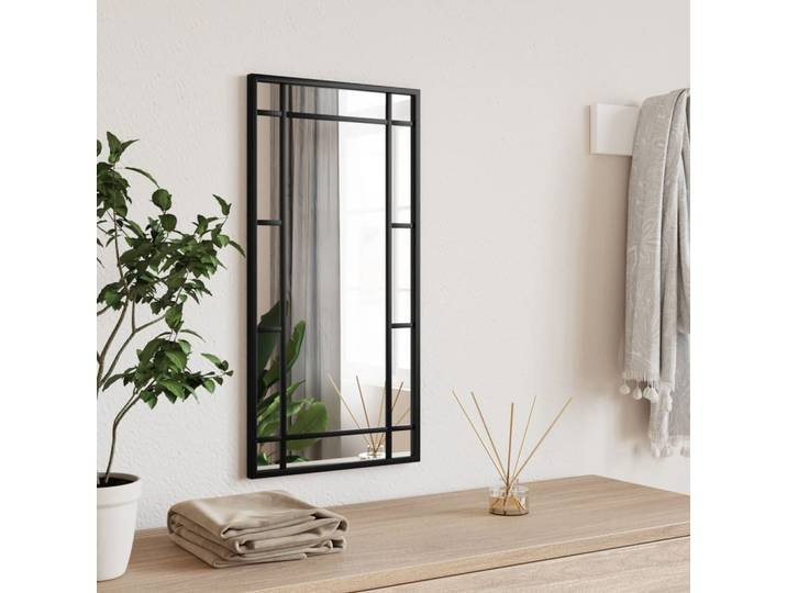 Miroir mural noir rectangulaire en fer 30x60 cm, décoration intérieure, miroirs décoratifs pour chambre à coucher