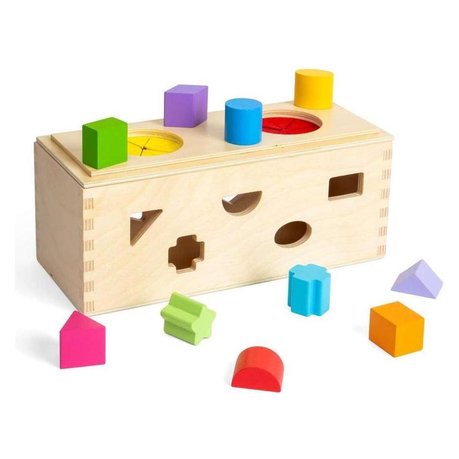 Bigjigs Wooden Mystery Box Formsortierer, 10-tlg. (BJ37008)