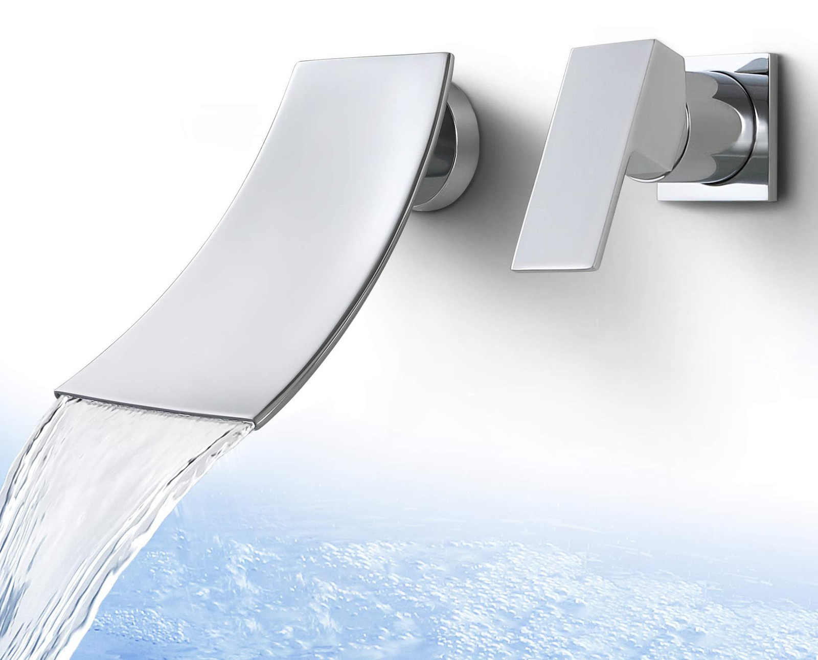 Dripio Wandmontage wastafelmengkraan watervalmodel met éénhendelbediening chroom