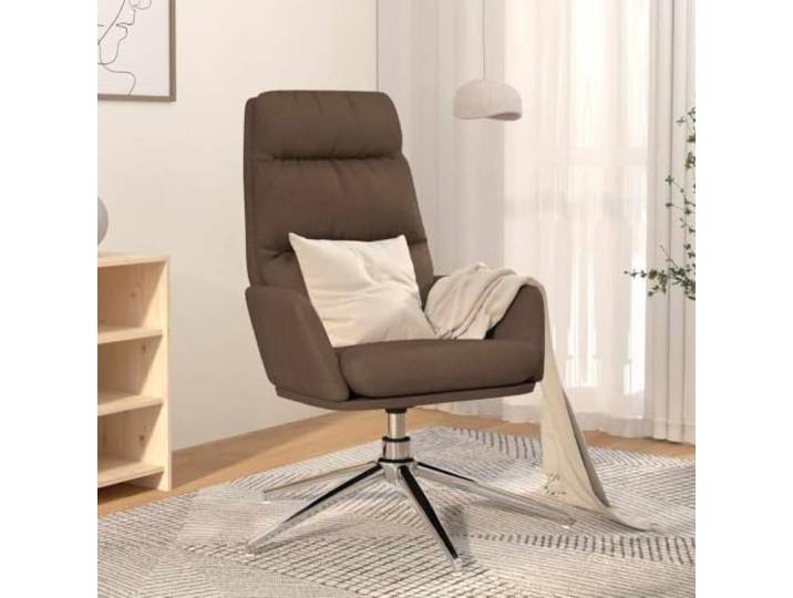 YUTAASU Relaxsessel Taupe Stoff Swivel Chair 360 Degree Rotation, Metal Frame, Padded Armrests, Sturdy Construction
