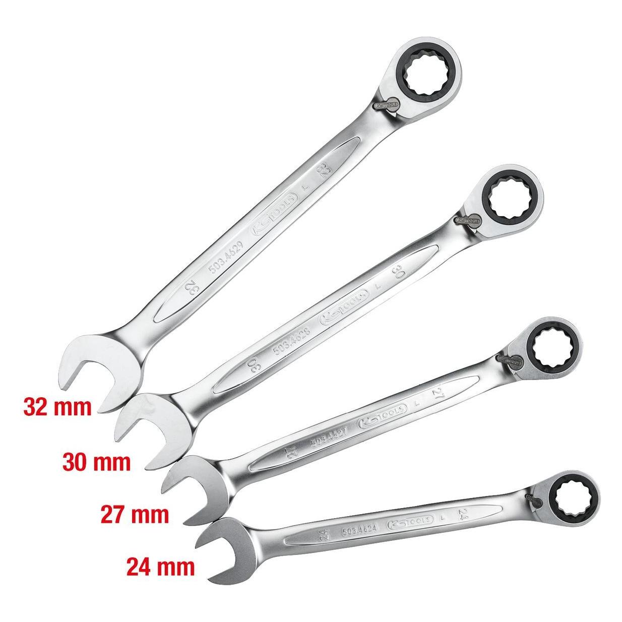 KS Tools GEARplus Ratschenringmaulschlüssel-Satz, umschaltbar, 4-tlg (503.4601)