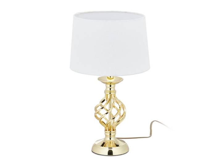 Relaxdays Tischlampe Gold Touch dimmbar 3 Stufen E14, Goldfarben, Metall, Kunststoff, 25x43.5x25 cm, Lampen & Leuchten, Innenbeleuchtung, Tischlampen