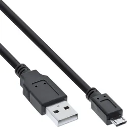 InLine Micro-USB 2.0 Kabel, USB-A Stecker an Micro-B Stecker, schwarz, 5m