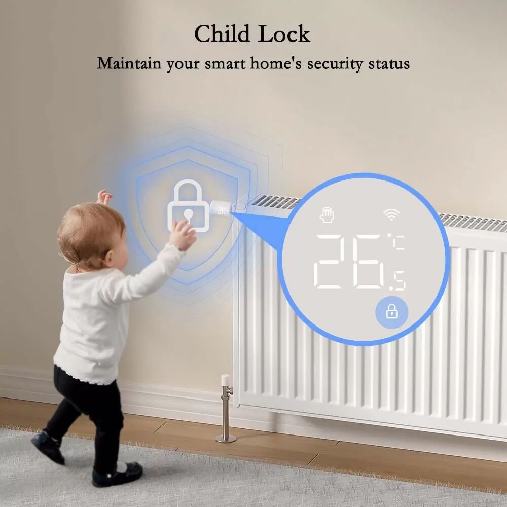 INF Vanne Thermostatique Intelligente Tuya ZigBee - Contrôle APP, Chauffage Programmable