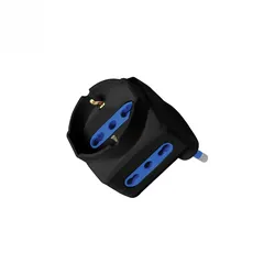 Alcapower Platzsparender Adapter 16A, 3-fach Steckdose Bipasso & Universal, Schwarz, Kompakte Bauweise für Italien Standard 3-Pol Stecker
