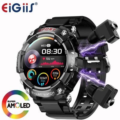 Uplift Treasures LaNikar AMOLED Smartwatch With Built In Bluetooth Earbuds a