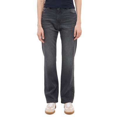 Straight-Jeans MUSTANG "Damen Style Crosby Relaxed Straight", Damen, Gr. 27, Länge 30, 782 dunkelgrau, 99% Baumwolle, 1% Elasthan, unifarben, straight fit, Jeans Straight-Jeans
