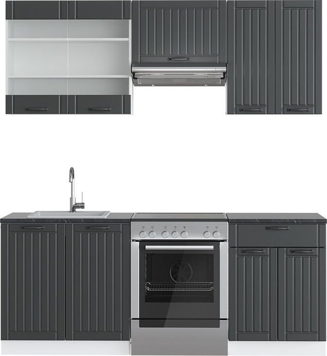 Vicco Fame-Line Complete keukeneenheid Antraciet/Wit 200 cm