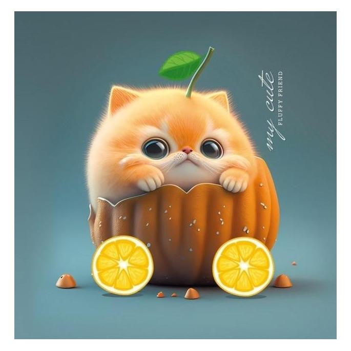 Fresh Dekoratives Notizbuch 100x100/48K glatt TW Katze im Kürbis (Andere, Harter Einband) (47995275)