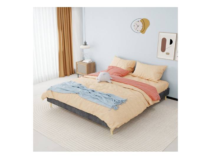REDOM Polsterbett modern & schlicht (Niedriges Box-Design im modernen Stil für das Schlafzimmer. Ohne Gasdruckfeder, Kopfteil., 1-tlg., 160*200)