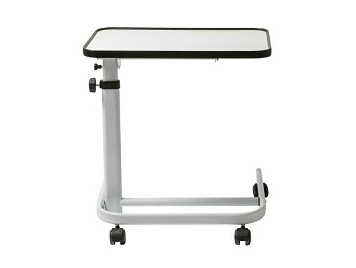 FabaCare Beistelltisch Luxus, stufenlos höhenverstellbarer Pflegetisch, Betttisch auf Rollen, Tisch für Bett mit Neigung, faltbar, Winkel verstellbar, Weiss