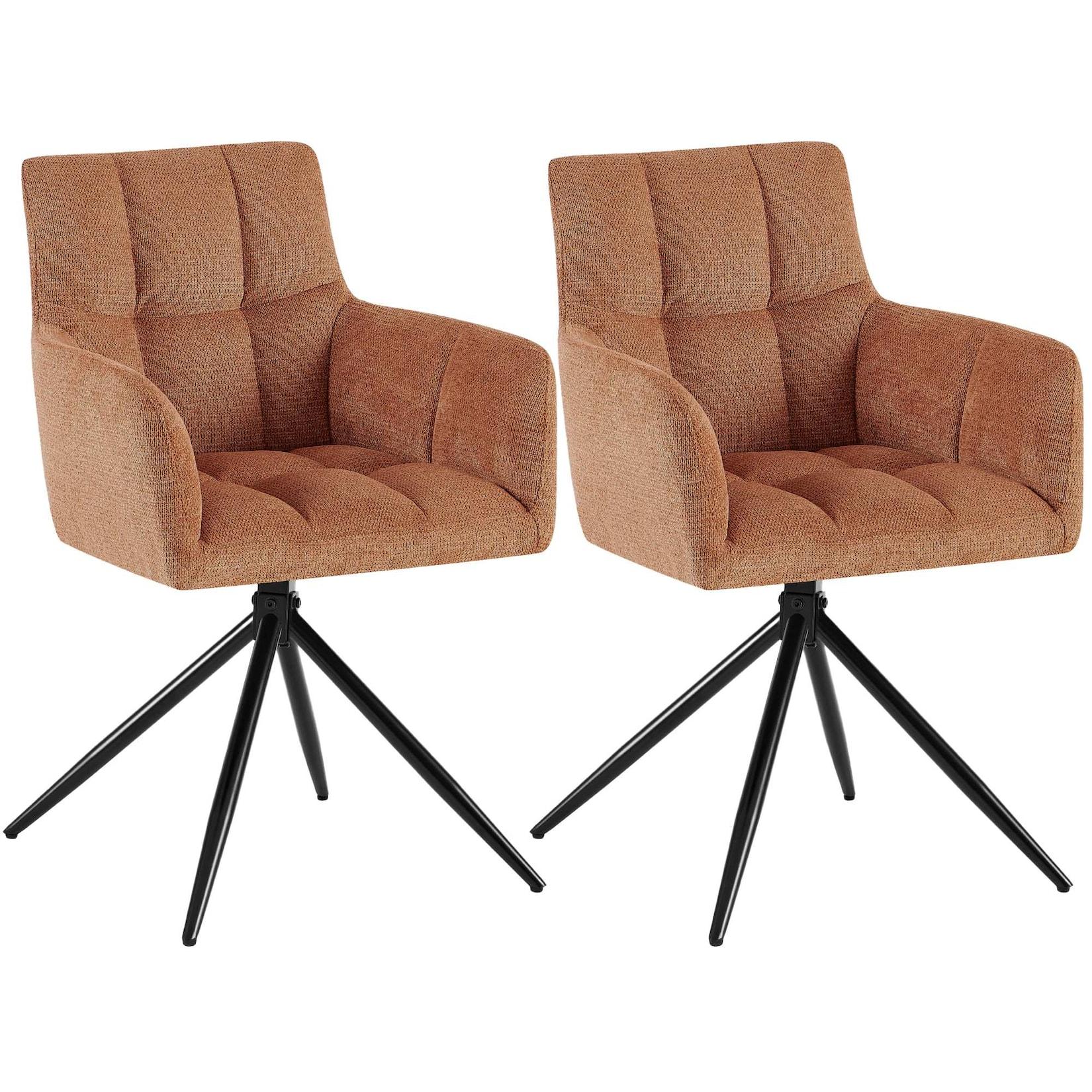 CLP 2er Set Esszimmerstuhl Jonah Stoff - Farbe: orange