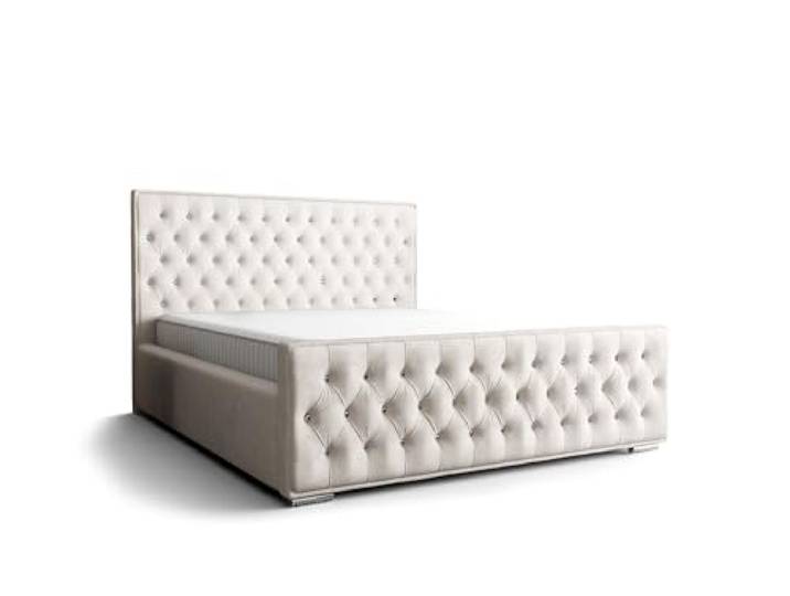Verona Idee Polsterbett POSSO mit Lattenrost Holzrahmen Bettkasten 5 Größen viel Farben Auswahl Beige 180cm X 200cm