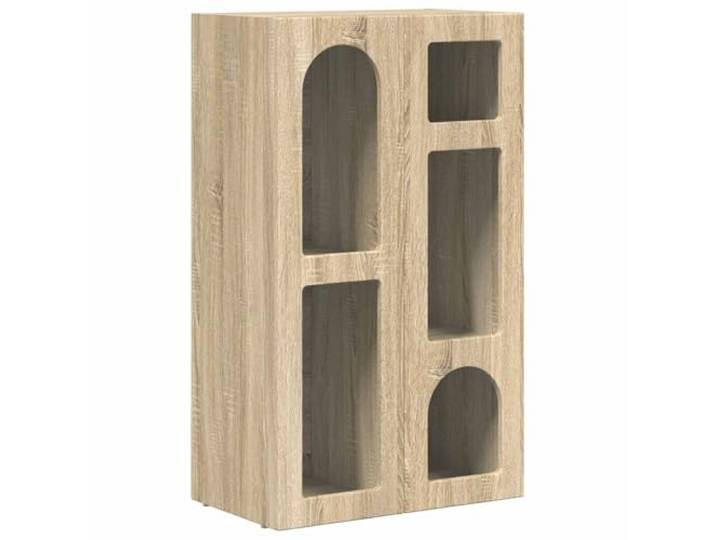 HGFDVCMR Sideboard Sonoma-Eiche 59x35x100,5 cm Holzwerkstoff Schlankes Raumwunder für Esszimmer und Flur mit pflegeleichter Oberfläche und stabilen Holzwerkstoff-Regalböden.