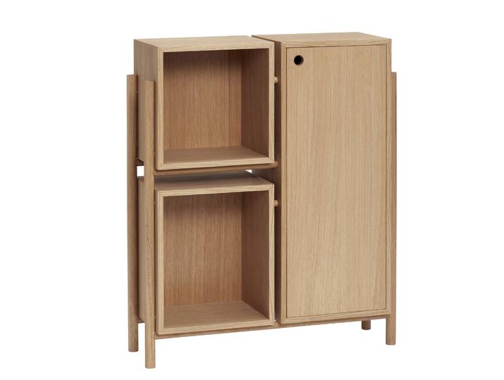 Hubsch Houten kast met planken en deur - naturel