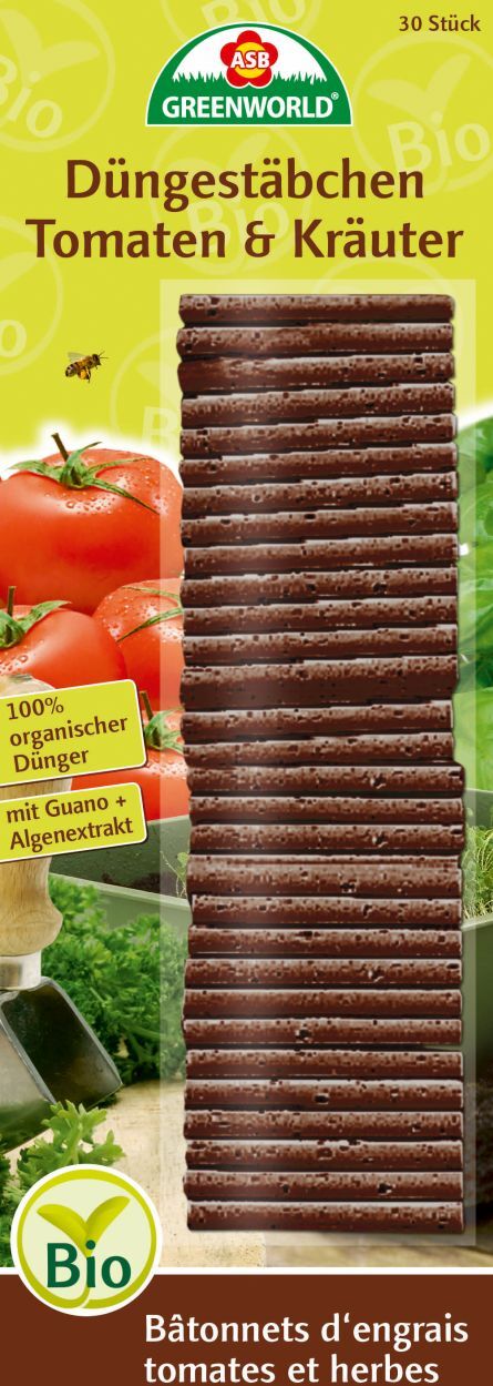 ASB Greenworld Bio Tomaten- und Kräuter Düngestäbchen 30 Stück