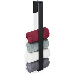 Relaxdays 2 x Handtuchhalter ohne Bohren schwarz Schwarz