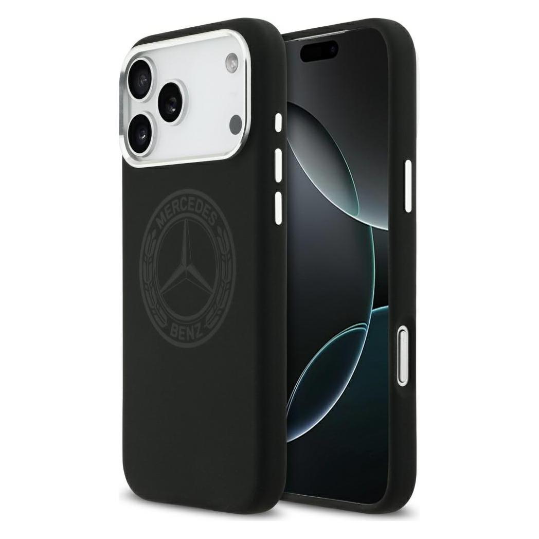Mercedes Etui Silicone Vintage Logo MagSafe do iPhone 17 Pro Max czarny (Apple iPhone 17 Pro Max) (MEHMP17X25LSOVILK)