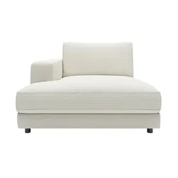 Jette Home Element Ottomane links in Cord Sila , weiß , Maße (cm): B: 125 H: 85 T: 170.0
