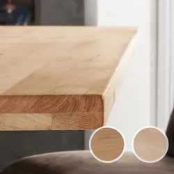 Massivholz »Tabula Rasa« Tischplatte gerade Kante 4 cm / aufgedoppelt / 220x100 cm / Wildeiche natur