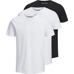 JACK AND JONES JACK&JONES Herren T-Shirt, 3er Pack - BASIC TEE O-NECK, Kurzarm, Baumwolle, Größe XL in Weiß Weiß